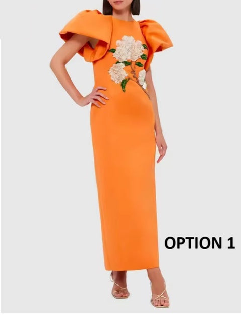 New Spliced Appliques O Neck Short Sleeve High Waist Dress CODE: KAR3987