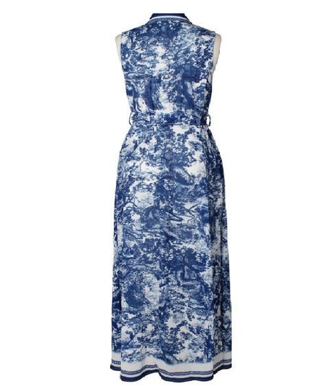 New Tie-dye Printing Sleeveless High Slit Patchwork Long Dress CODE: KAR3990