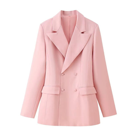 New Double-Breasted Blazer Coat and A-line High Waist Set CODE: KAR3993