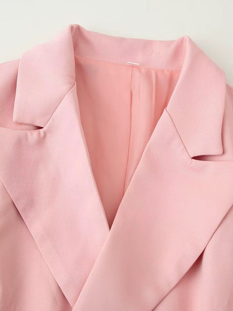 New Double-Breasted Blazer Coat and A-line High Waist Set CODE: KAR3993
