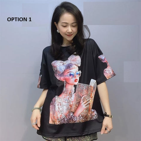 New O Neck Fashionable Print Short Sleeve T Shirt CODE: KAR3995