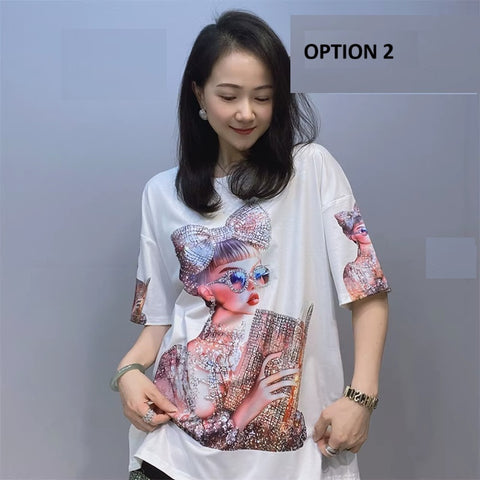 New O Neck Fashionable Print Short Sleeve T Shirt CODE: KAR3995