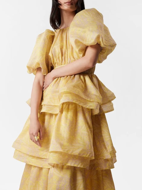 New O Neck Short Sleeve High Waist Long Dress CODE: KAR4020