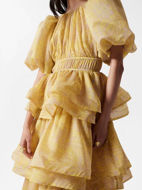 New O Neck Short Sleeve High Waist Long Dress CODE: KAR4020