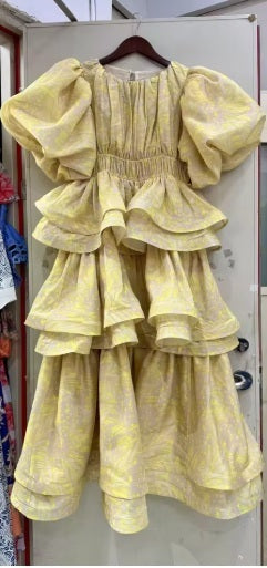 New O Neck Short Sleeve High Waist Long Dress CODE: KAR4020