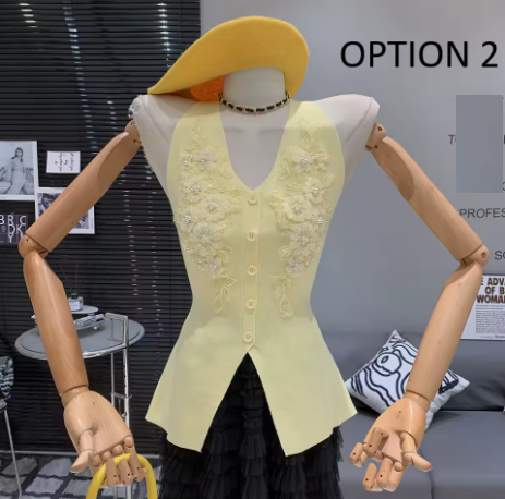 New V-neck high-end waist cinching slimming sleeveless Top CODE: KAR4025