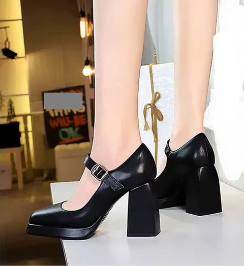 New Fashion Chunky Mary Jane Heels Classic Dress Shoes Platform CODE: KAR4104
