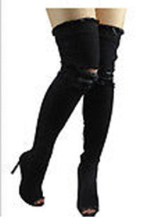 Sexy open sock high heel boots zipper side heel winter CODE: KAR755