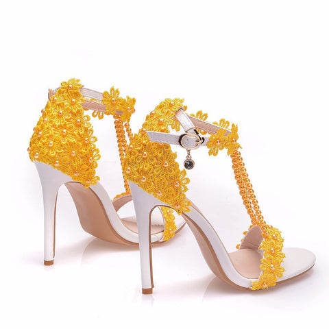 Women sandals wedding Party Lace PU Rhinestones Buckle SIZE: 36 CODE: READY1449