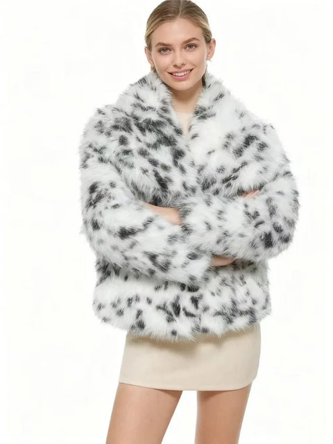 New Fashion Leopard Print Faux Fur Coat CODE: KAR4400