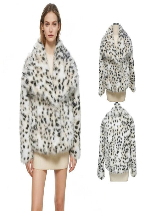 New Fashion Leopard Print Faux Fur Coat CODE: KAR4400