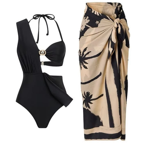 New Fashion One Piece Swimsuit Skirt Set CODE: KAR4475