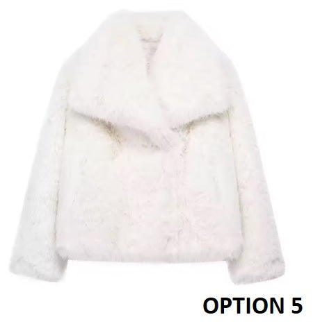 New Autumn Winter Faux Fur Fluffy Jacket CODE: KAR3507