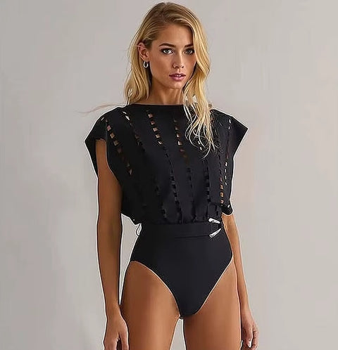 New Retro Floral Strappy Skirted Swimsuit CODE: KAR5252