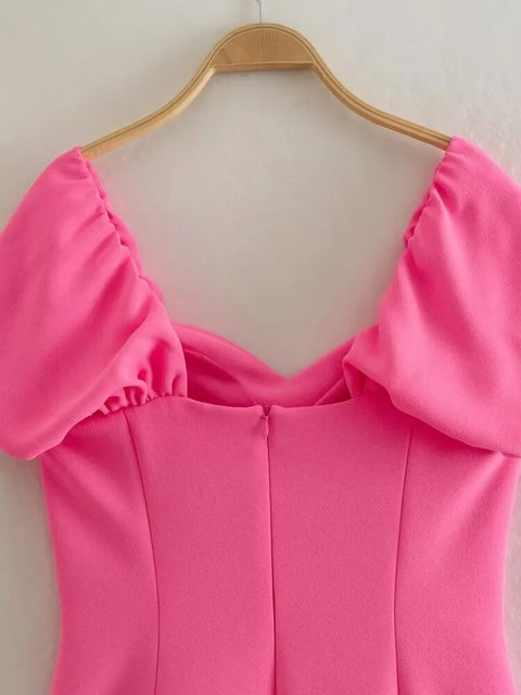 New Bright Short Sweetheart Collar Slim Fit Casual Dress CODE: READY1015