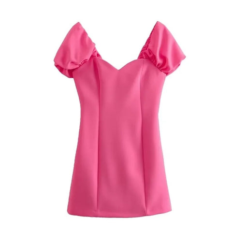 New Bright Short Sweetheart Collar Slim Fit Casual Dress CODE: READY1015