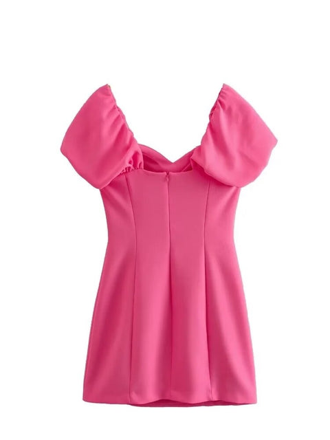 New Bright Short Sweetheart Collar Slim Fit Casual Dress CODE: READY1015