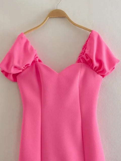 New Bright Short Sweetheart Collar Slim Fit Casual Dress CODE: READY1015