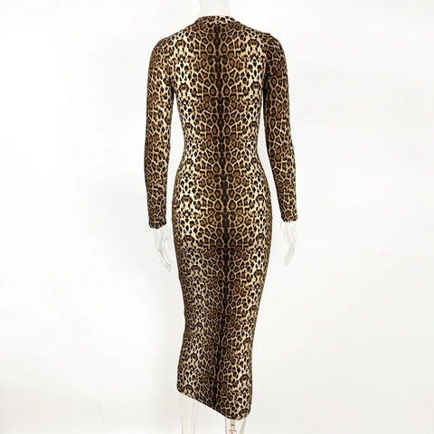 Sexy Leopard Print Bodycon Mini Dress CODE: READY1130