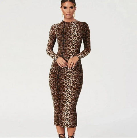 Sexy Leopard Print Bodycon Mini Dress CODE: READY1130