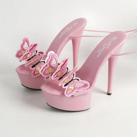 New Roman Bowknot Ankle Strap Pole Dance High Heel SIZE:36 CODE: READY1170