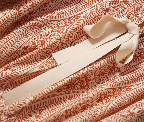 Summer Bow Bandage Print Batwing Sleeve Top CODE: READY1179