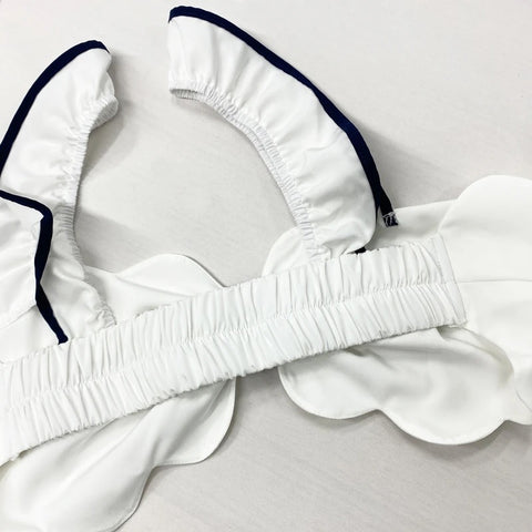 Summer Fashion Off Shoulder Petal Sling Short Top Loose Pant Two Piece Set CODE: READY1180