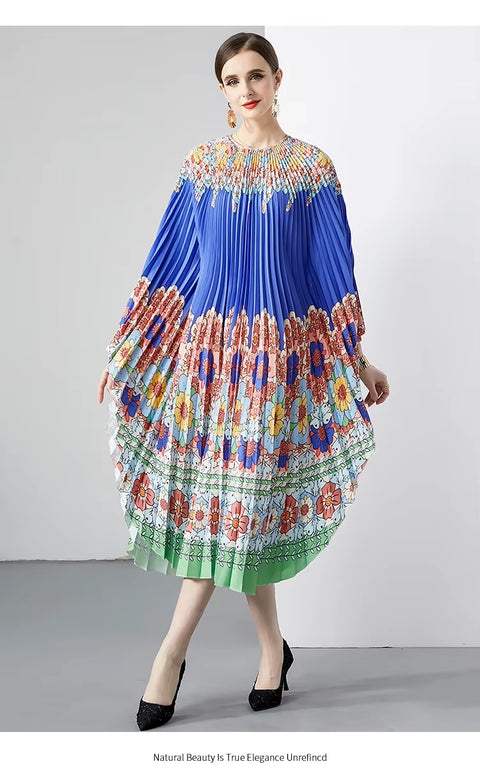 Summer Bat Sleeve Printed Dress CODE: READY1190