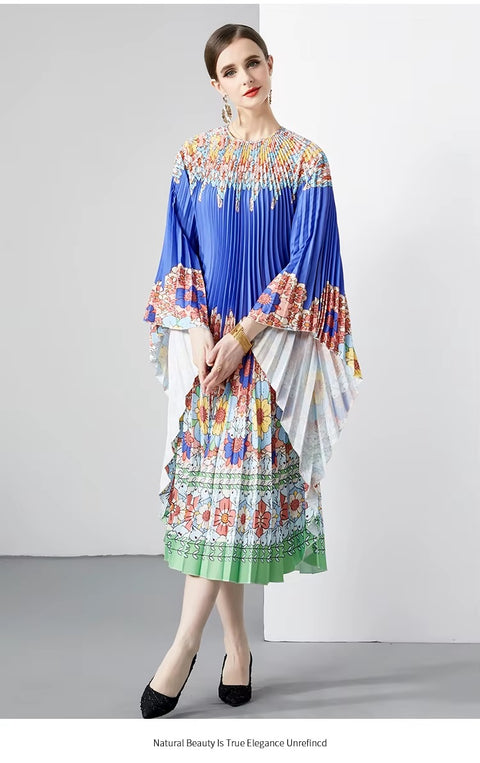 Summer Bat Sleeve Printed Dress CODE: READY1190