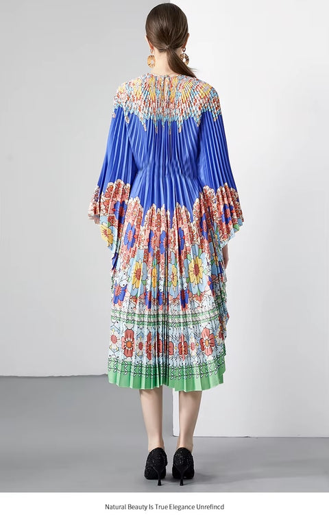 Summer Bat Sleeve Printed Dress CODE: READY1190