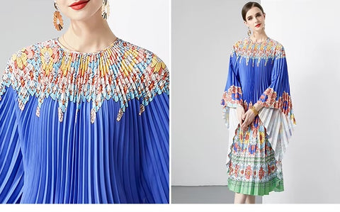 Summer Bat Sleeve Printed Dress CODE: READY1190