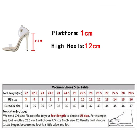 Ankle Snake Twine Around Accessory Transparent High Heel Sandal SIZE:37 CODE: READY1346