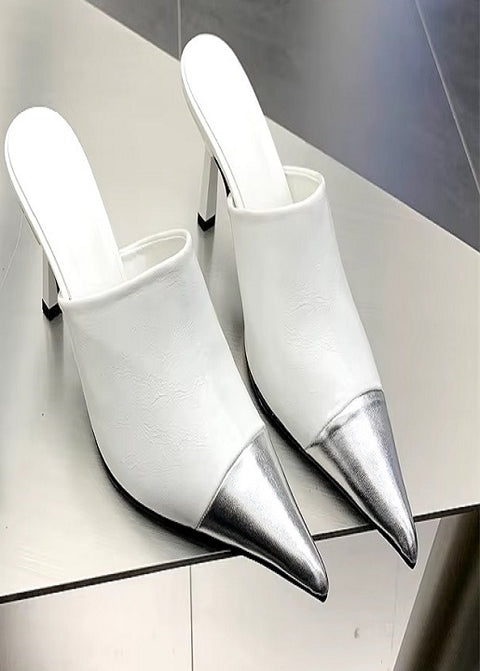 New Fashion Thin Low Pointed Toe Design Slip On Mules Slides Heels SIZE: 37 CODE: READY1348