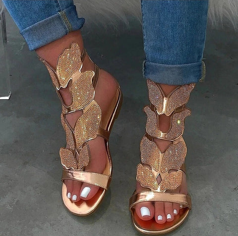 New metallic flat gladiator sandals SIZE:39 CODE: READY1351