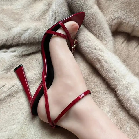 New Fashion Rhinestone Strap Sling back High Heel Sandal SIZE: 39,40 CODE: READY1380