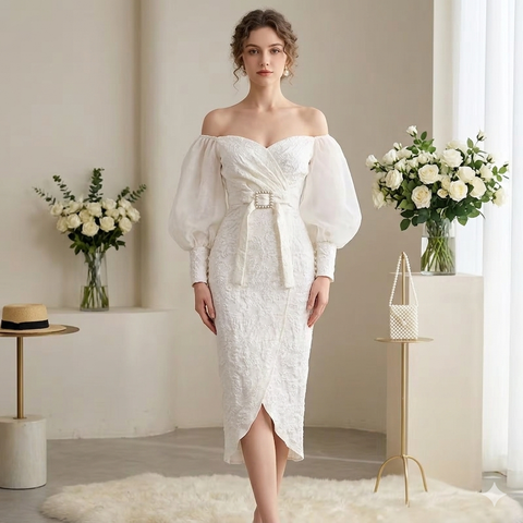 New Long Banquet Off Shoulder Strapless Dress CODE: READY1389