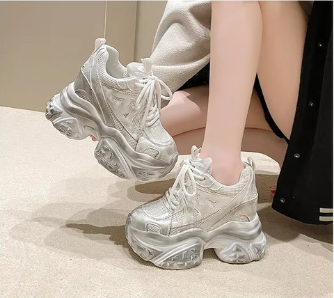 New Vulcanized Lace Up High Platform Shoes SIZE: 38 CODE: READY1408