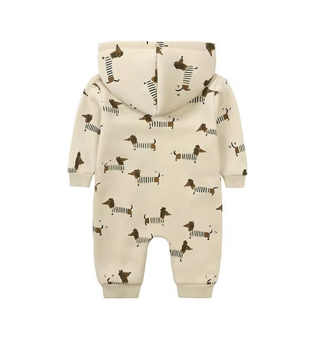 New Cartoon Print Romper Long Sleeve Hooded Zipper CODE: READY1587