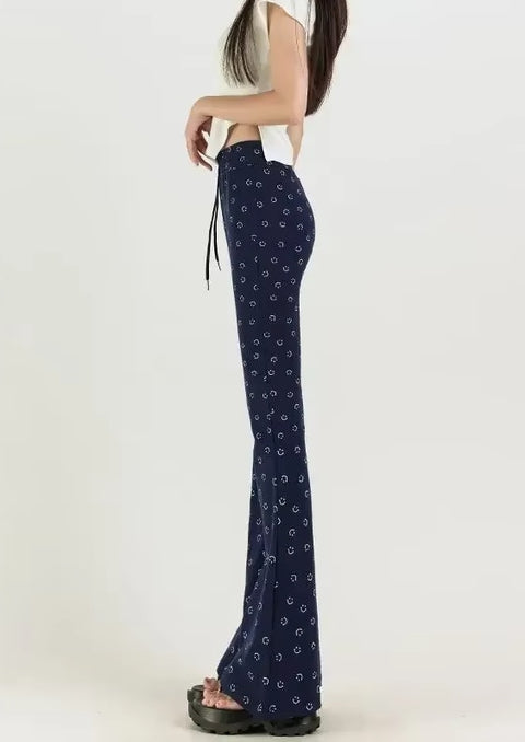 Smiling Slightly Flared Drape Floor Mopping Casual Pant CODE: READY1596