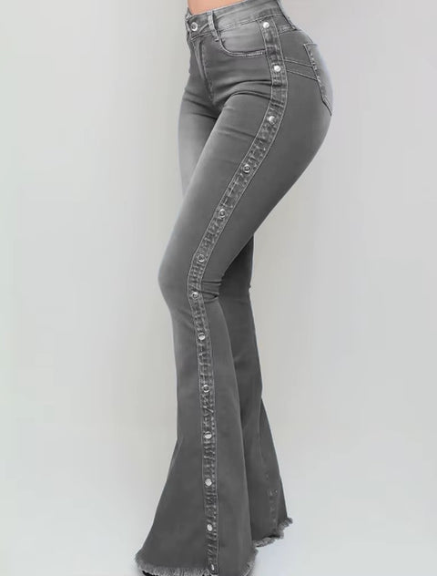 New Skinny Bell Bottom Butt Lift Washed Over sizes Pant CODE: READY1599