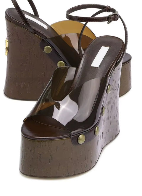 New Metal Button Platform Sandals SIZE: 37 CODE: READY1601