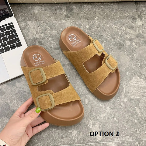 Open Toe Beach Chunky Comfortable Slippers SIZE:35,37 CODE: READY1606