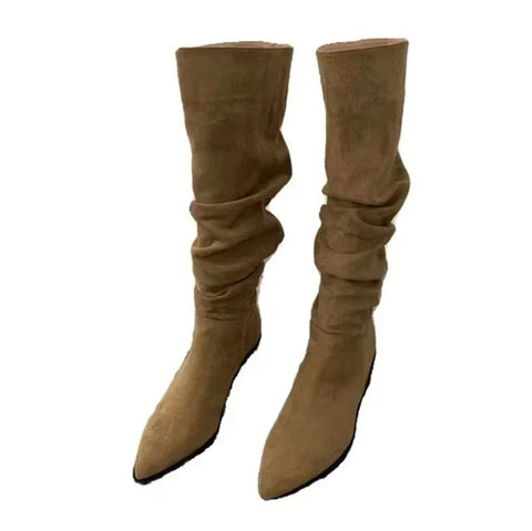 New Knee High Low Heel Round Toe Boots SIZE:37 CODE: READY1610