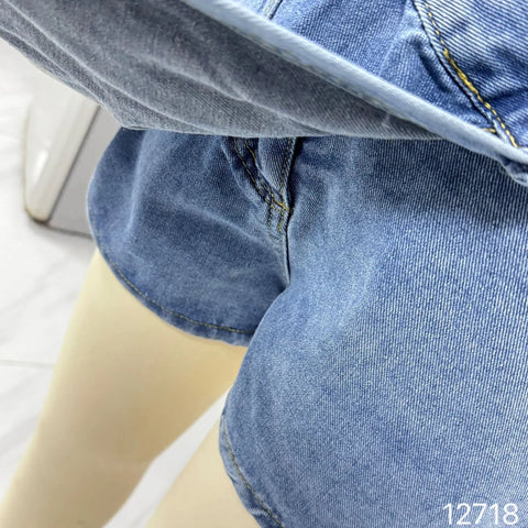 Slim Short Sleeve V Neck Crop Tops High Waist Skirt Shorts Set CODE: READY1626