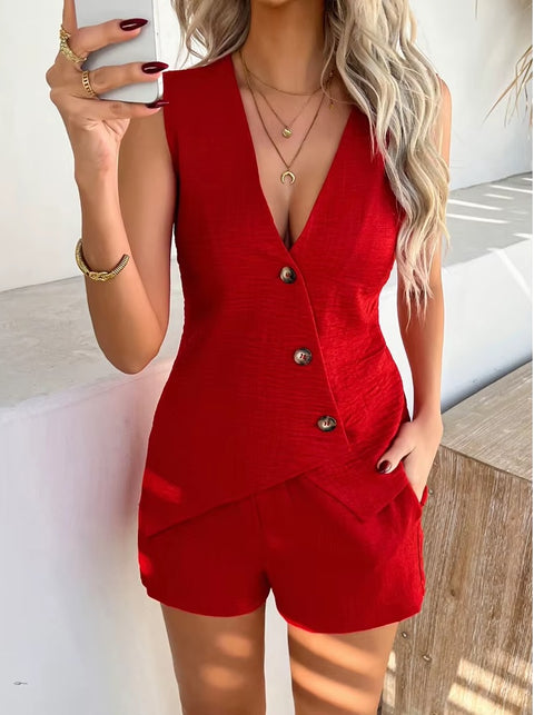 Summer Elegant with cardigan and vest and button-up short Set CODE: READY1639
