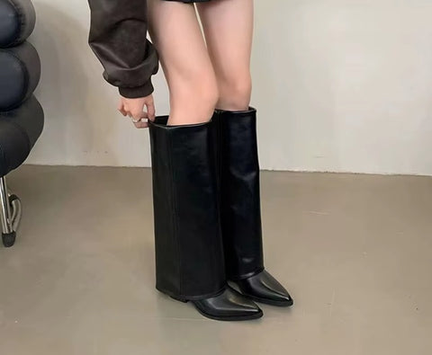 New Flat Pointed Toe Fashion Knee High Boots SIZE: 38 CODE: READY1681