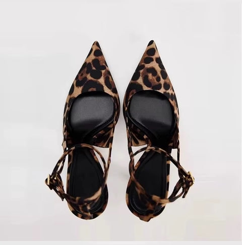 Snake Print Pointed Toe Stiletto Heels SIZE: 37 CODE: READY1702