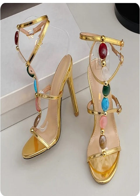 New Summer Open Toe Ankle Strap Hollow Out Narrow Band Sandals SIZE: 36 CODE: READY1708
