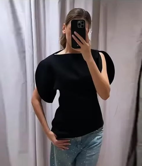 New Fashion Chic Casual Short Puff Sleeve T-Shirts Top CODE: READY1709