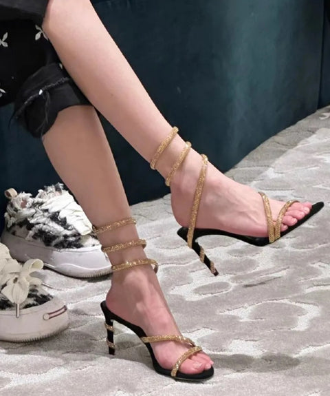 New Fashion Crystal Snake Coiled Rhinestone Stiletto Heels SIZE:37 CODE: READY1710
